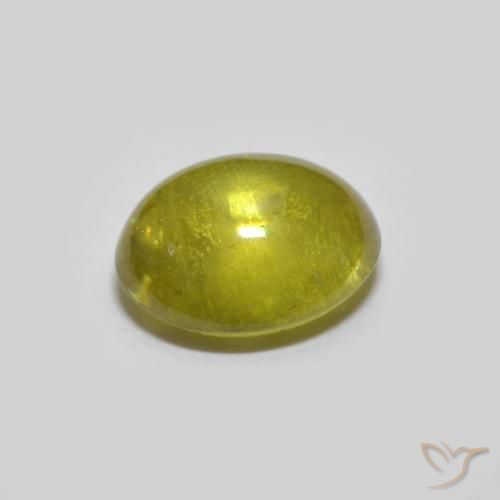 esfena Verde amarillento natural de 1.40 ct, Ovalada, Transparente