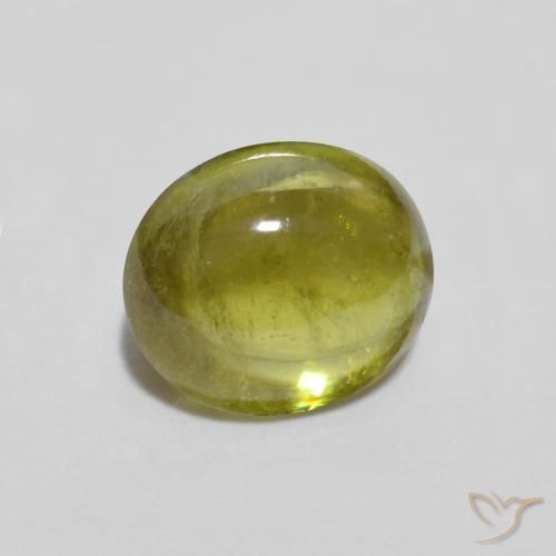 esfena Verde medio natural de 1.17 ct, Ovalada, Transparente