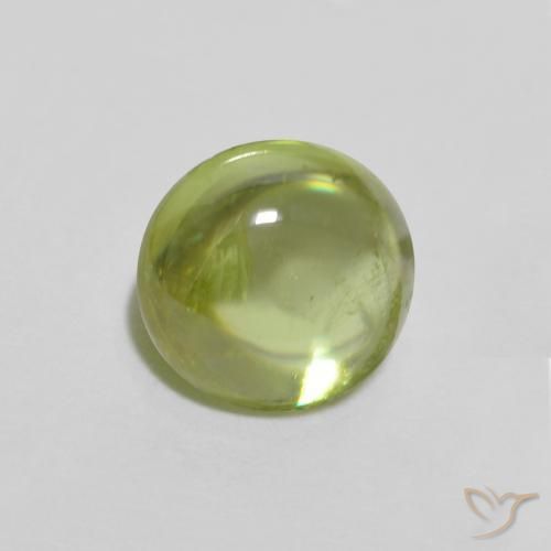 esfena Verde vivo claro natural de 0.99 ct, Ovalada, Transparente
