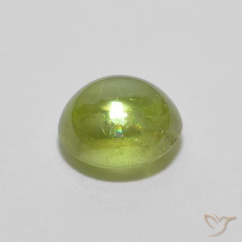 esfena Verde vivo claro natural de 0.99 ct, Ovalada, Transparente