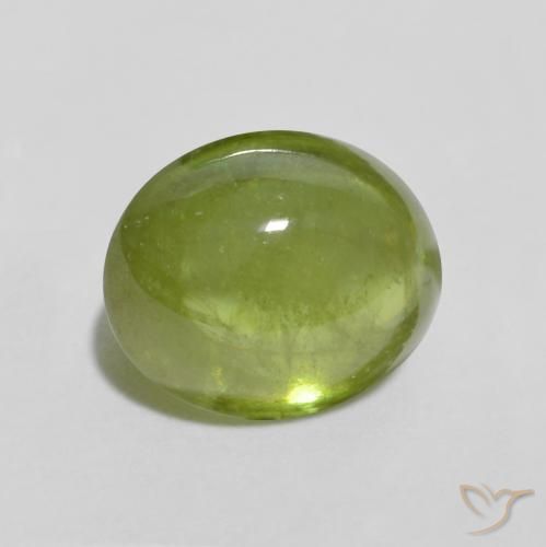 esfena Verde vivo claro natural de 1.51 ct, Ovalada, Transparente