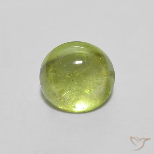 0.89ct Natural Verde amarillento esfena, Ovalada, Transparente