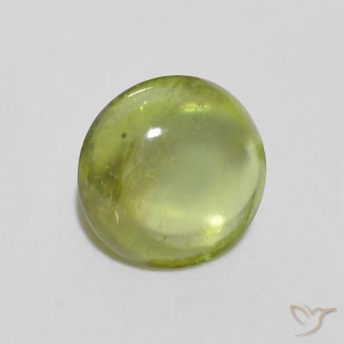 esfena Verde Oliva natural de 1.16 ct, Ovalada, Transparente