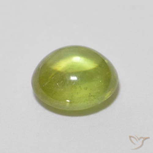 esfena Verde Oliva natural de 1.16 ct, Ovalada, Transparente