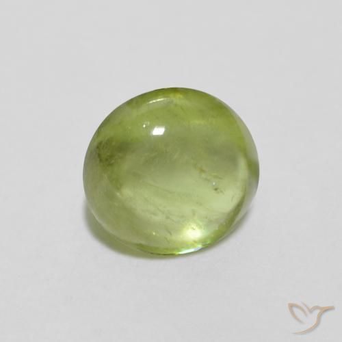 esfena Verde medio natural de 0.95 ct, Ovalada, Transparente