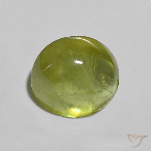 esfena Verde medio natural de 1.83 ct, Ovalada, Transparente