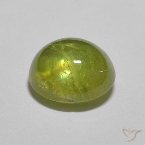 esfena Verde medio natural de 1.83 ct, Ovalada, Transparente