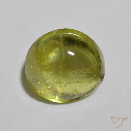 esfena Verde medio natural de 2.65 ct, Ovalada, Transparente