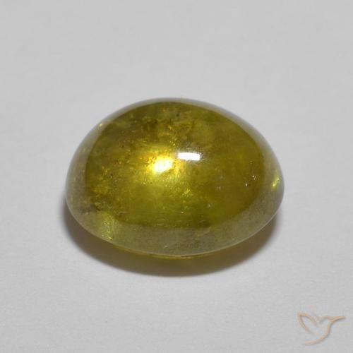 esfena Dorado terroso natural de 1.88 ct, Ovalada, Transparente