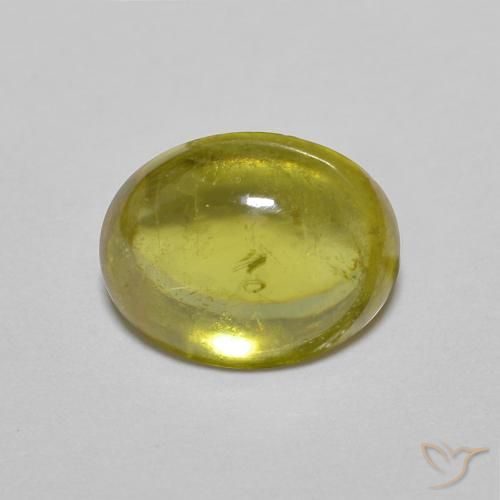 1.62ct Natural Verde amarillento esfena, Ovalada, Transparente
