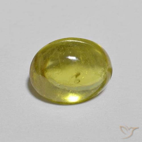 esfena Verde amarillento natural de 1.62 ct, Ovalada, Transparente