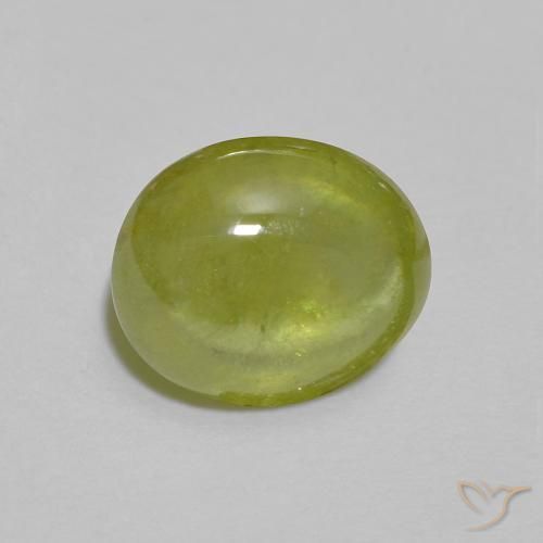 esfena Verde Oliva natural de 2.03 ct, Ovalada, Transparente