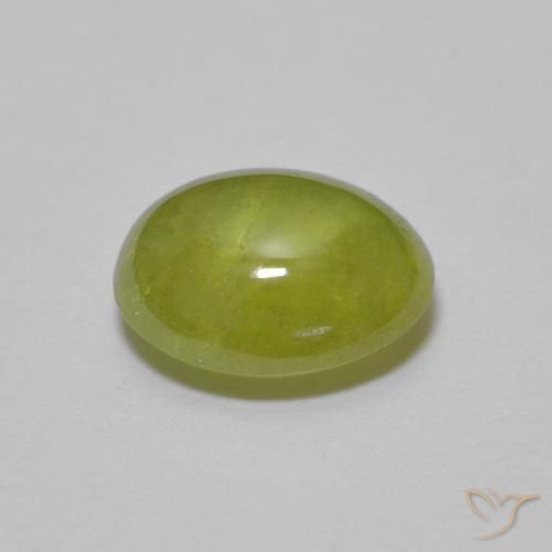 esfena Verde Oliva natural de 2.03 ct, Ovalada, Transparente