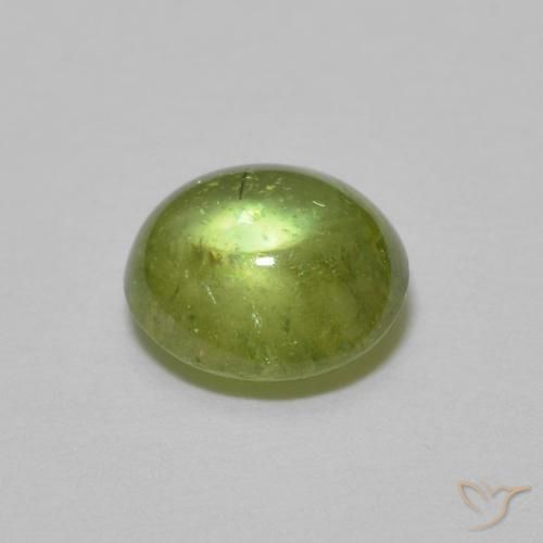 esfena Verde vivo claro natural de 1.05 ct, Ovalada, Transparente