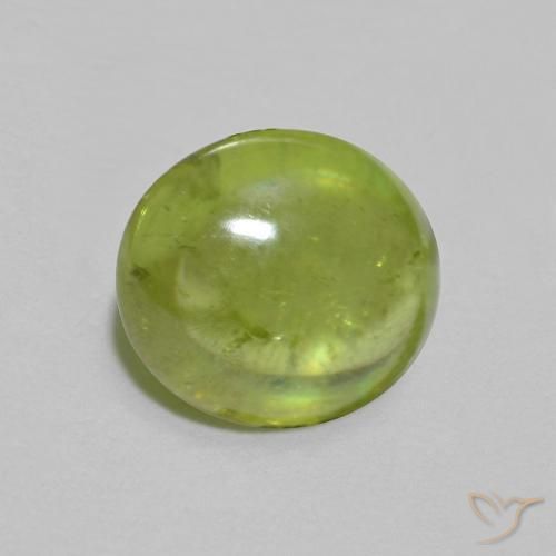 esfena Verde Oliva natural de 1.26 ct, Ovalada, Transparente