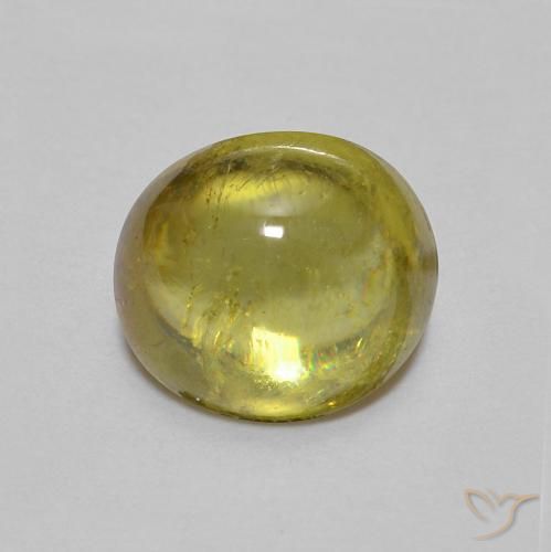 1.47ct Natural Verde amarillento esfena, Ovalada, Transparente