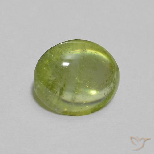 esfena Verde Oliva natural de 1.07 ct, Ovalada, Transparente
