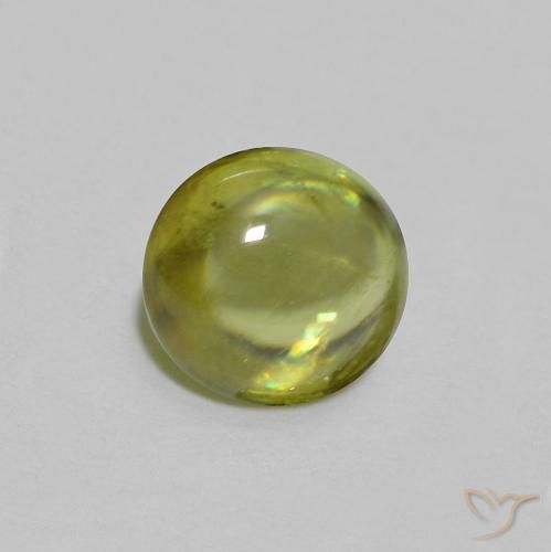 esfena Verde bosque cálido natural de 0.94 ct, Ovalada, Transparente
