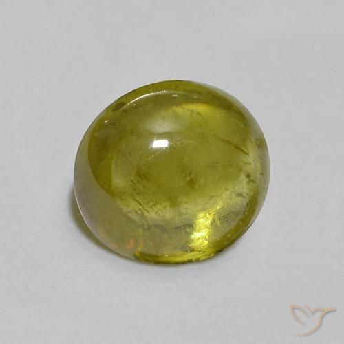esfena Verde medio natural de 1.45 ct, Ovalada, Transparente