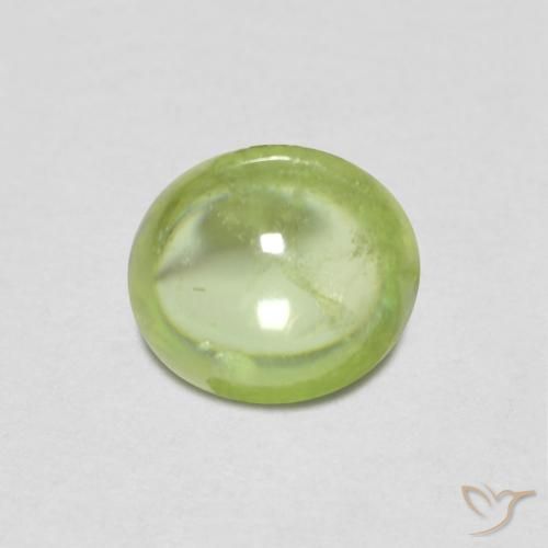 0.86ct Natural Verde vivo claro esfena, Ovalada, Transparente