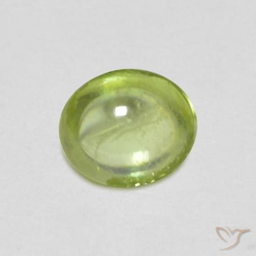 esfena Verde vivo claro natural de 0.78 ct, Ovalada, Transparente