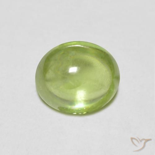 0.89ct Natural Verde vivo claro esfena, Ovalada, Transparente