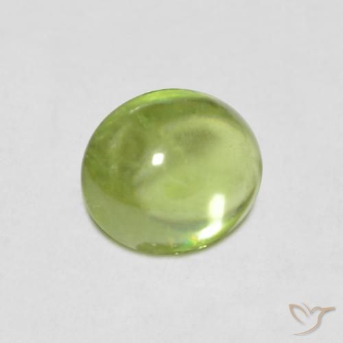esfena Verde vivo claro natural de 0.89 ct, Ovalada, Transparente