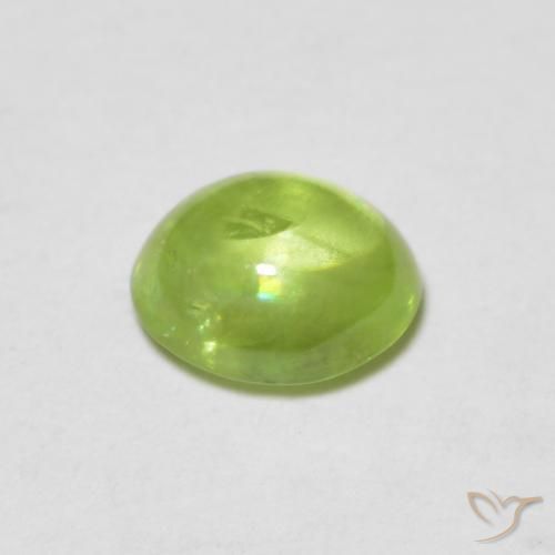 esfena Verde vivo claro natural de 0.89 ct, Ovalada, Transparente