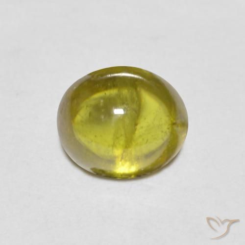 0.93ct Natural Verde cálido esfena, Ovalada, Transparente