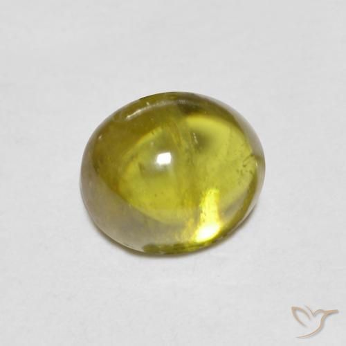 esfena Verde cálido natural de 0.93 ct, Ovalada, Transparente