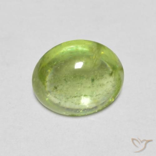 esfena Verde vivo claro natural de 1.14 ct, Ovalada, Transparente
