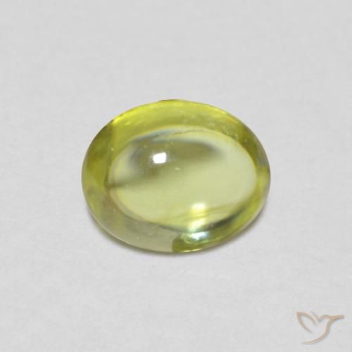 0.75ct Natural Verde bosque cálido esfena, Ovalada, Transparente