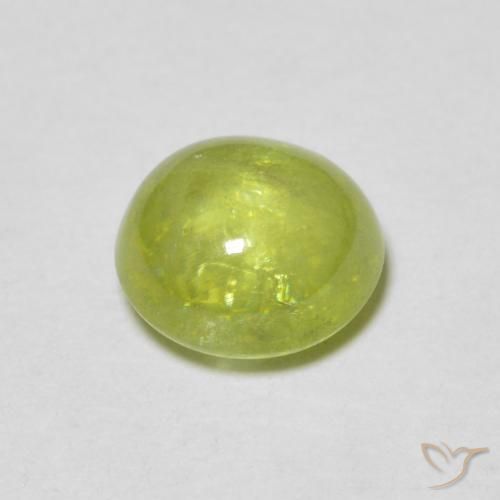 esfena Verde Oliva natural de 1.29 ct, Ovalada, Transparente