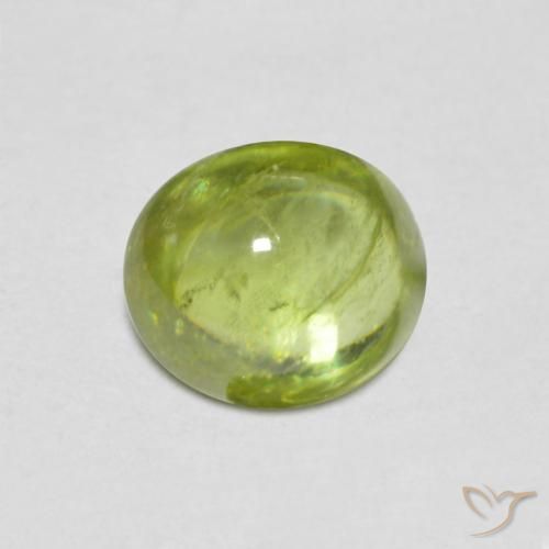 1.07ct Natural Verde vivo claro esfena, Ovalada, Transparente