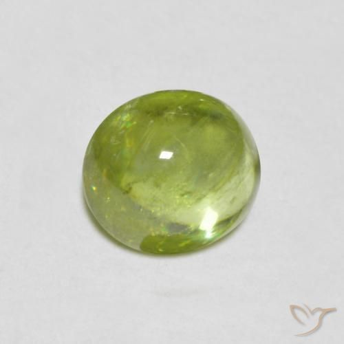 esfena Verde vivo claro natural de 1.07 ct, Ovalada, Transparente