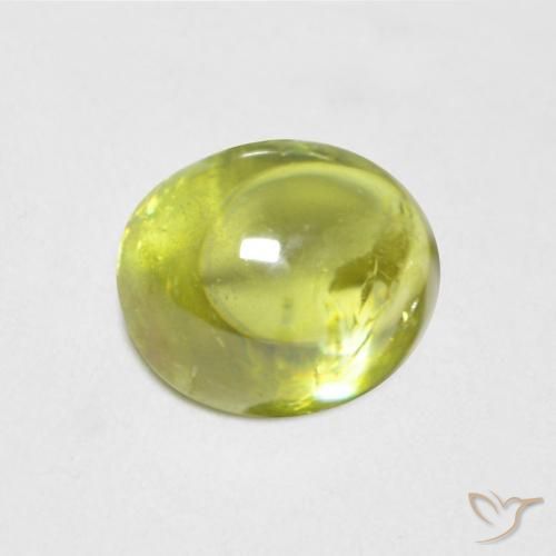 esfena Amarillo medio natural de 1.09 ct, Ovalada, Transparente
