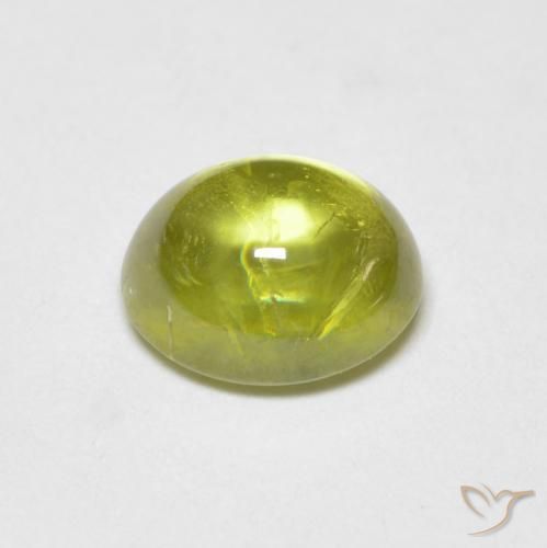 esfena Amarillo medio natural de 1.09 ct, Ovalada, Transparente