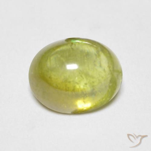 1.30ct Natural Amarillo verdoso claro esfena, Ovalada, Transparente