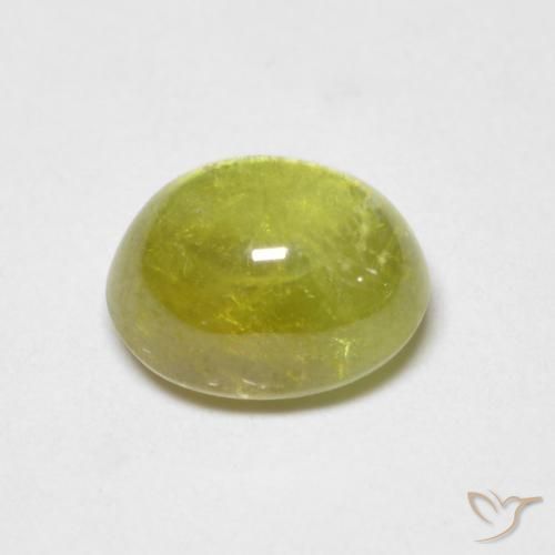 esfena Amarillo verdoso claro natural de 1.30 ct, Ovalada, Transparente
