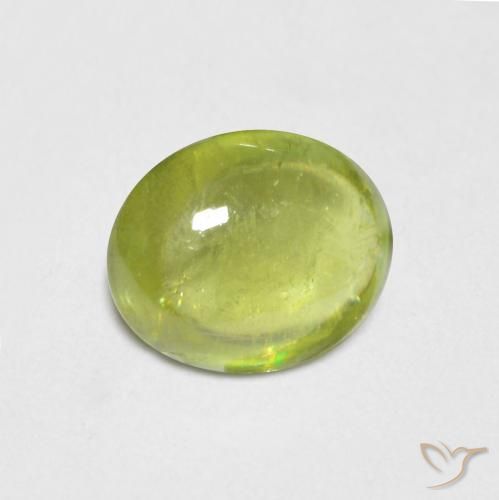 0.91ct Natural Amarillo limón esfena, Ovalada, Transparente
