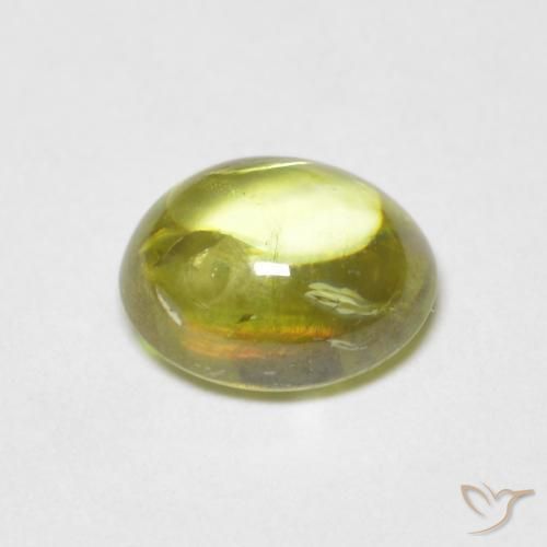 esfena Amarillo limón natural de 1.12 ct, Ovalada, Transparente