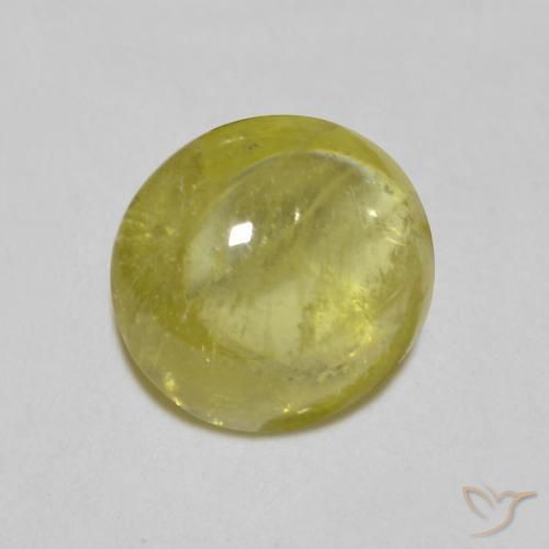 esfena Marrón verde dorado natural de 1.25 ct, Ovalada, Transparente