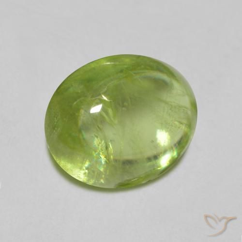 esfena Verde vivo claro natural de 1.35 ct, Ovalada, Transparente