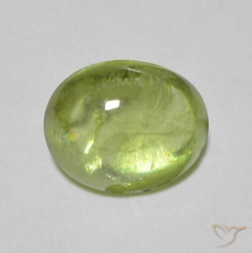 1.30ct Natural Verde vivo claro esfena, Ovalada, Transparente