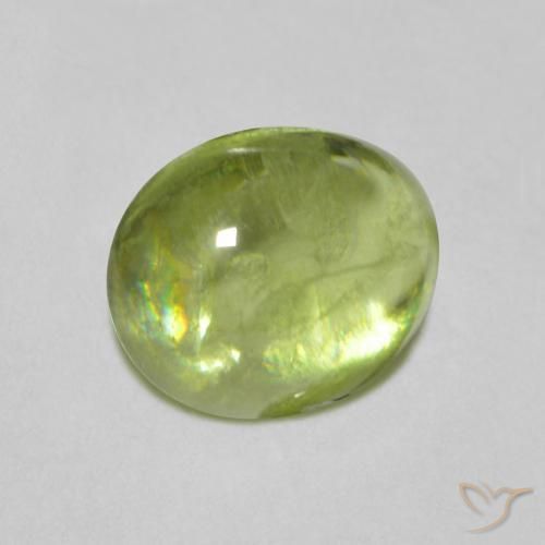 esfena Verde vivo claro natural de 1.30 ct, Ovalada, Transparente