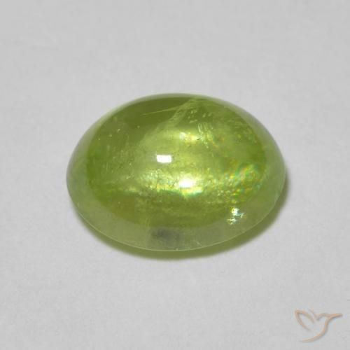 esfena Verde vivo claro natural de 1.30 ct, Ovalada, Transparente