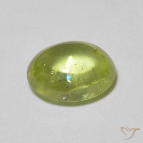 esfena Verde Oliva natural de 1.25 ct, Ovalada, Transparente