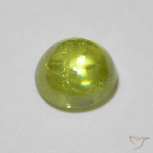 esfena Verde Oliva natural de 1.22 ct, Redondo, Transparente