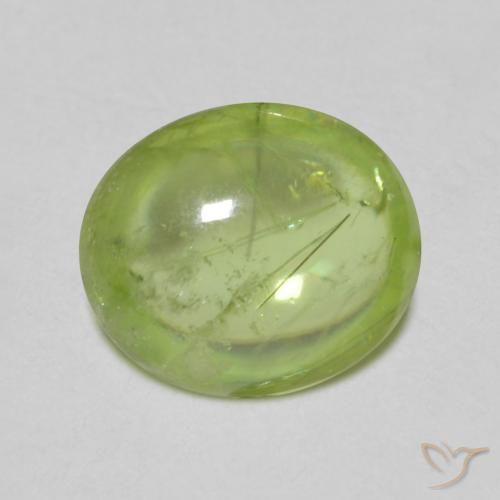 esfena Verde vivo claro natural de 1.34 ct, Ovalada, Transparente