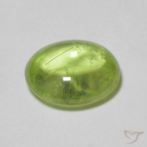 esfena Verde vivo claro natural de 1.34 ct, Ovalada, Transparente